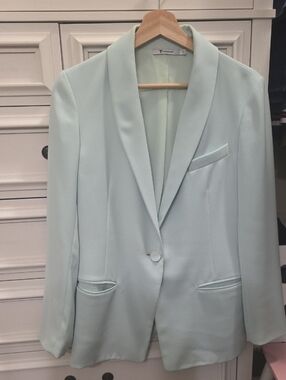 Alexander Wang Mint Green Single-Button Blazer